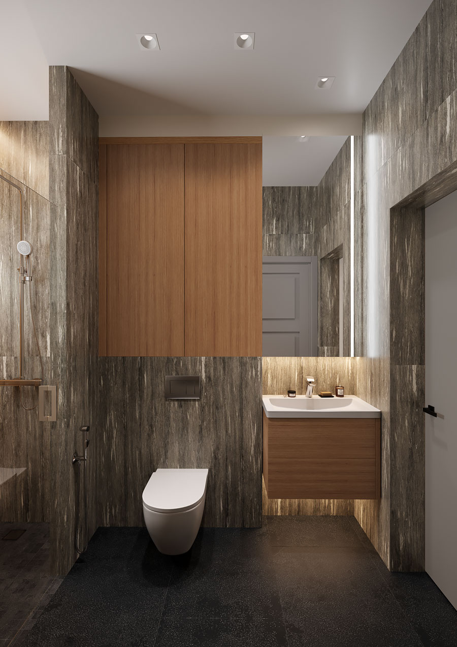 Дизайн интерьера туалета таунхауса