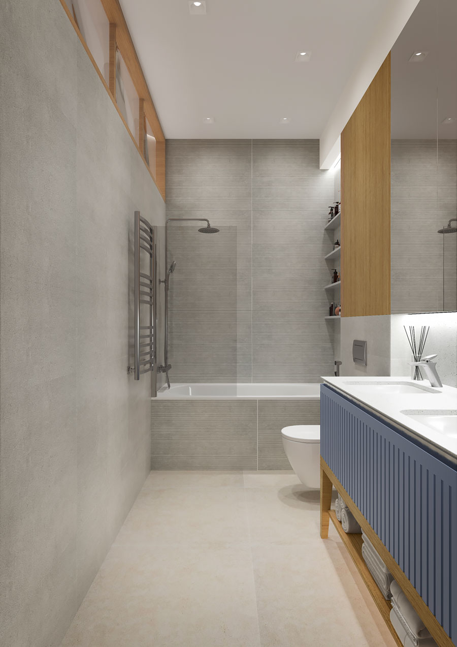 Дизайн интерьера ванной таунхауса