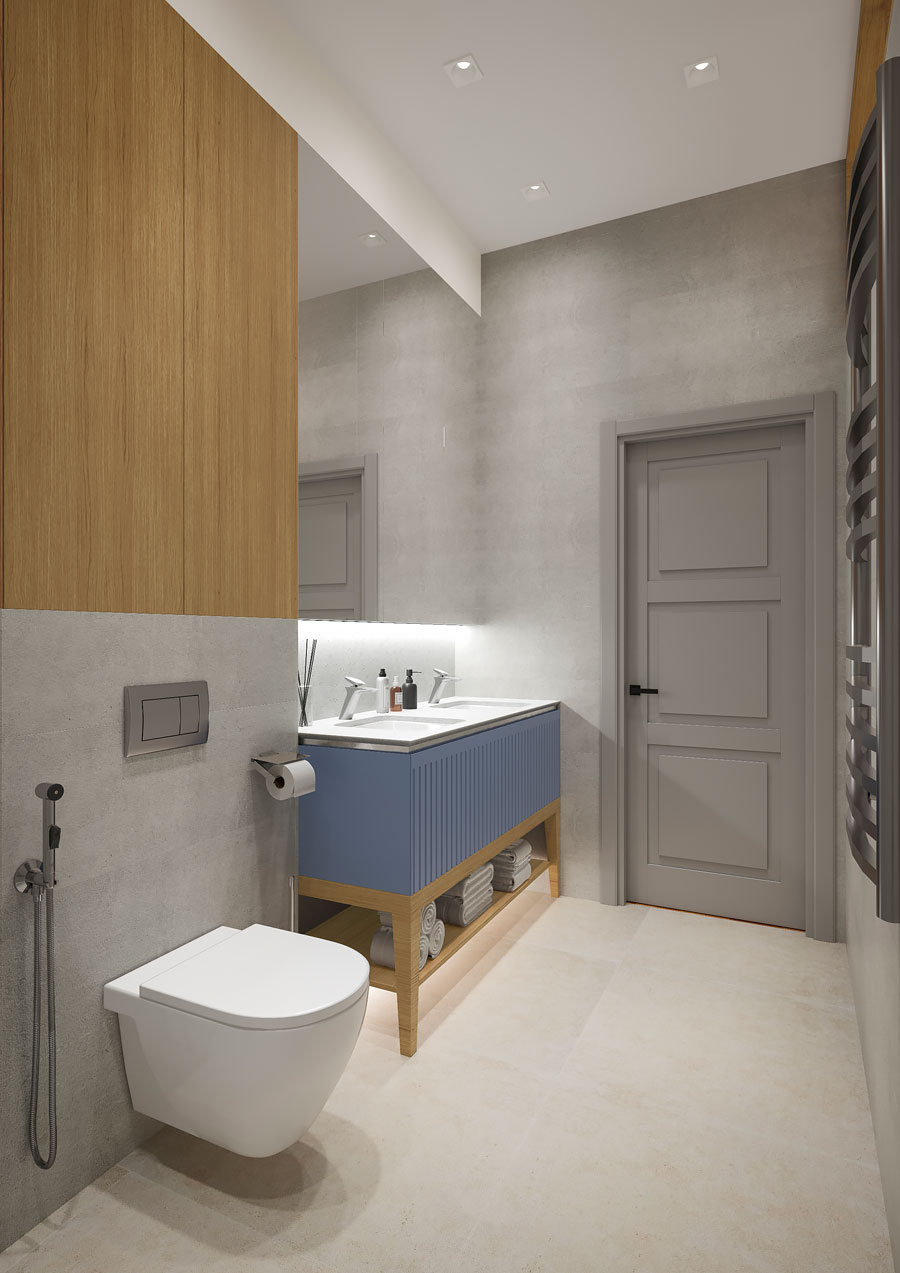 Дизайн интерьера ванной комнаты таунхауса